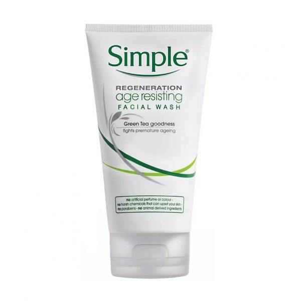 ژل شستشو و ضد پیری چای سبز سیمپل | Simple Age Resisting Facial Wash Green Tea 150ml