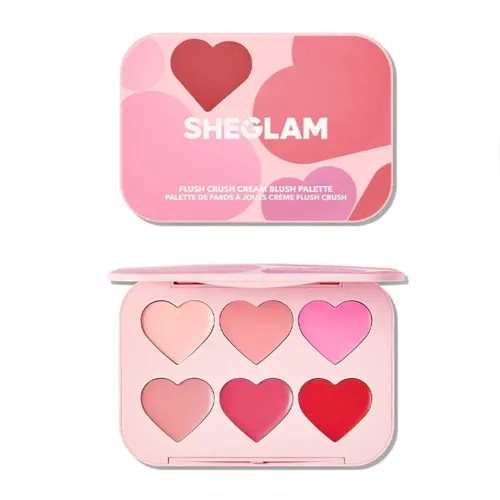 پالت ۶ رنگ قلبی رژگونه شیگلم | SHEGLAM Flush Crush Cream Blush Palette 6-Color