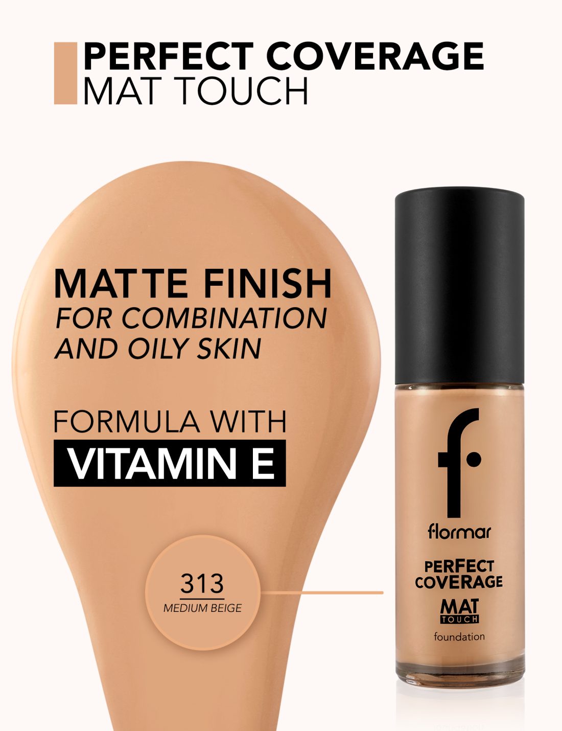 کرم پودر مات فاقد چربی و ضد حساسیت فلورمار مدل مت تاچ | Flormar Mat Touch Foundation — 8