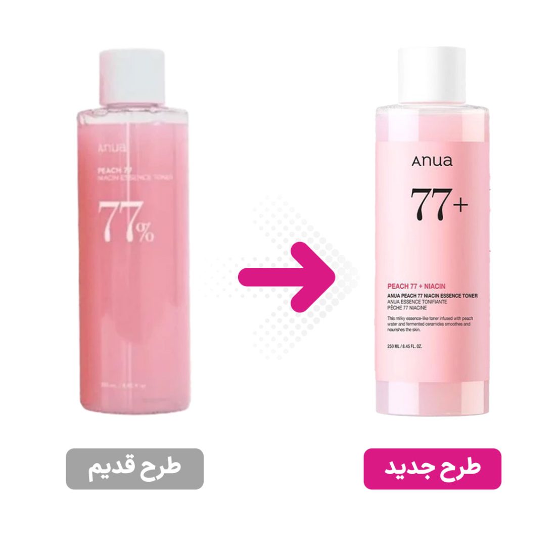 تونر اسنس هلو آنوا anua  آبرسان و روشن‌کننده پوست با نیاسینامید حجم ۲۵۰ میل — 2