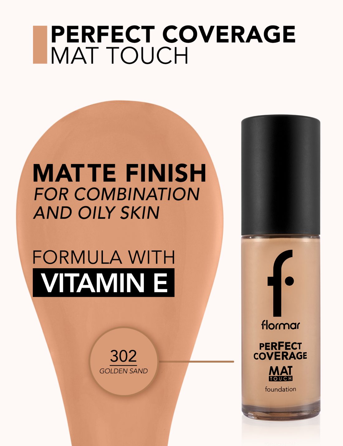 کرم پودر مات فاقد چربی و ضد حساسیت فلورمار مدل مت تاچ | Flormar Mat Touch Foundation — 3