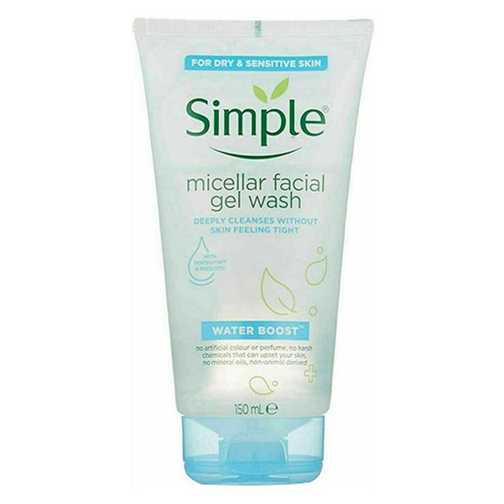 ژل شستشو صورت آبرسان سیمپل مدل واتر بوست | Simple Water Boost Hydrating Facial Wash 150ml