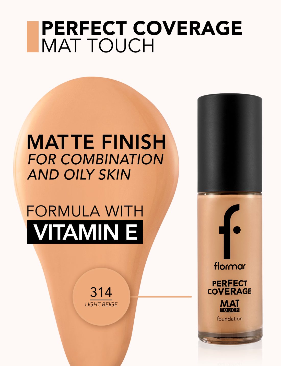کرم پودر مات فاقد چربی و ضد حساسیت فلورمار مدل مت تاچ | Flormar Mat Touch Foundation — 9