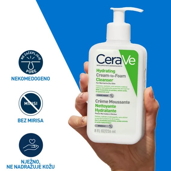 شوینده کرم فوم سراوی CeraVe پوست نرمال تا خشک — 2