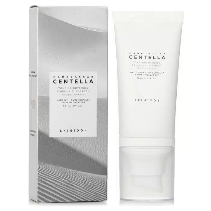 ضد آفتاب رنگی ضد لک و روشن کننده سنتلا ماداگاسکار 50 میل | SKIN1004 Madagascar Centella Tone Brightening Tone-Up Sunscreen SPF50+ PA++++ 50ml