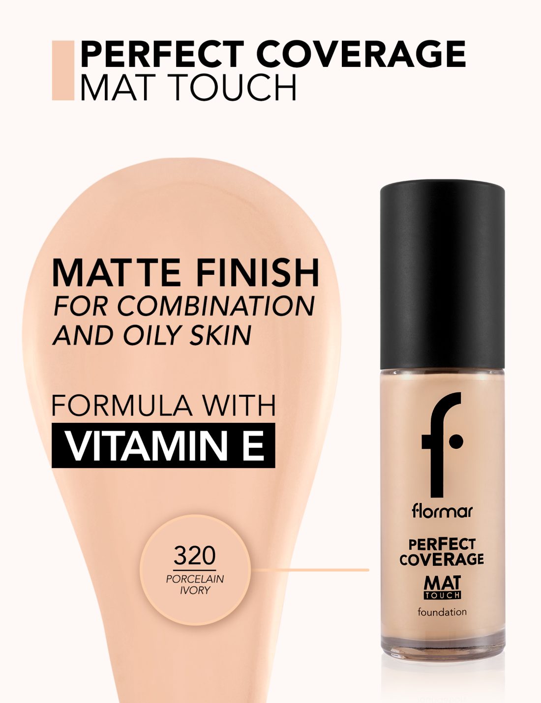 کرم پودر مات فاقد چربی و ضد حساسیت فلورمار مدل مت تاچ | Flormar Mat Touch Foundation — 10