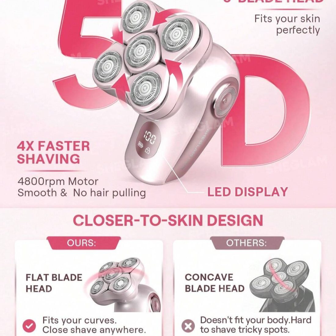 شیور فول بادی شیگلم ۵ تیغه sheglam shaver — 6