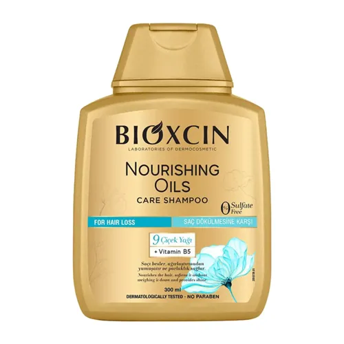 شامپو ضدریزش بیوکسین مناسب موهای خشک و آسیب دیده مدل Nourishing Oils حجم 300 میل