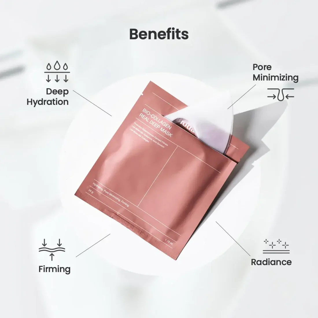 ماسک ورقه‌ای کلاژن بایودنس مدل صورتی Bio Collagen — 6