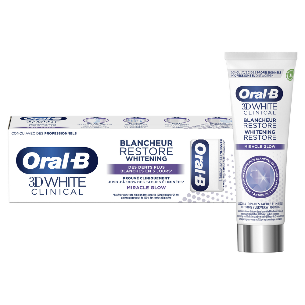 خمیر دندان اورال بی تری‌دی وایت کلینیکال | Oral-B 3D White Clinical Blancheur Restore Whitening)